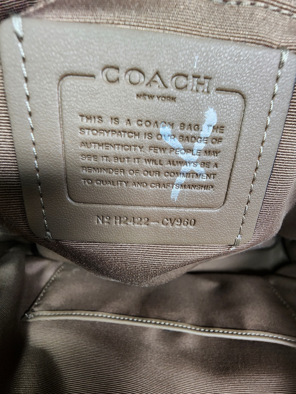 COACH Pebbled Leather Satchel Handbag in Taupe - Picture 6 of 9
